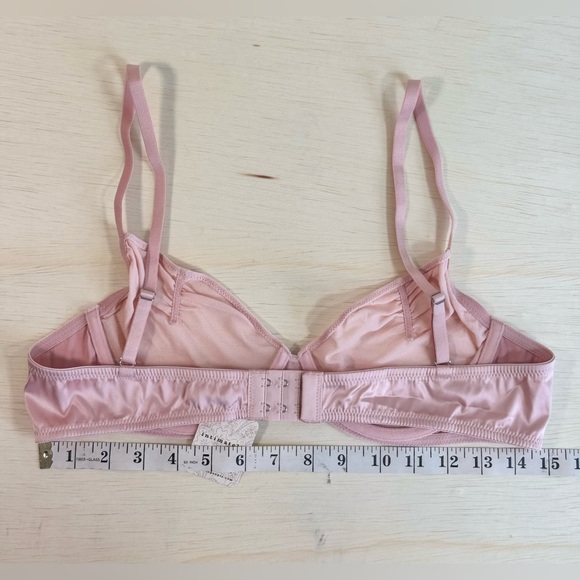 Free People Intimately Mesh & Satin Trim Blush Pink Underwire Bra size L - Picture 5 of 6